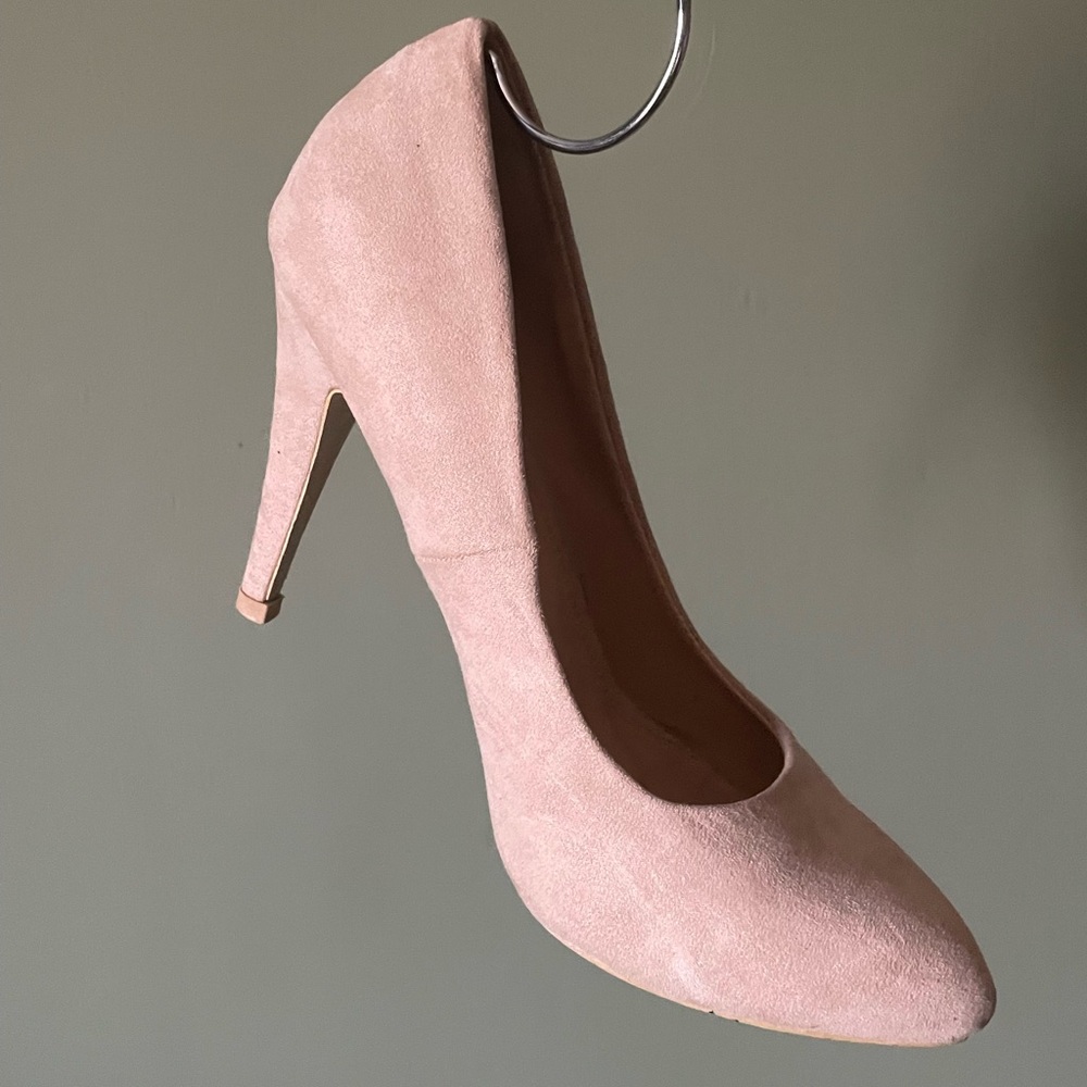 Faux Suede Beige Heels